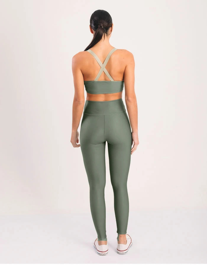 Calça Legging Cintura Alta Bis Verde