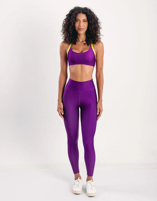 Calça Legging Cintura Alta Bis Roxo