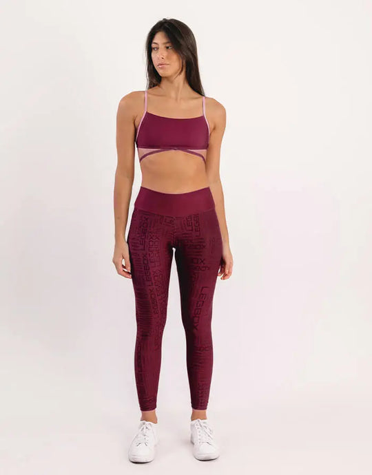 Calça Legging Cintura Alta Glow Bordô