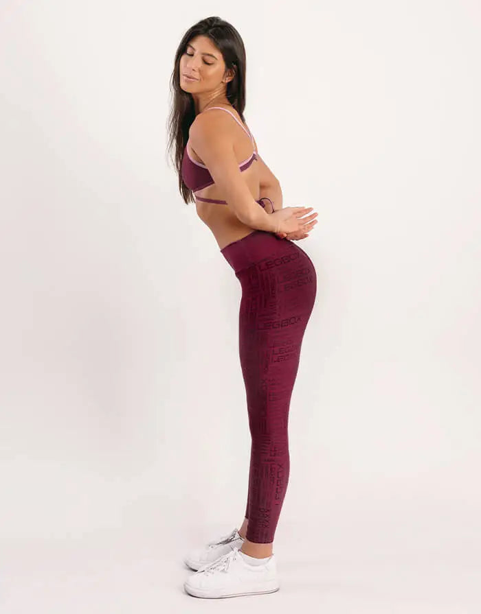 Calça Legging Cintura Alta Glow Bordô