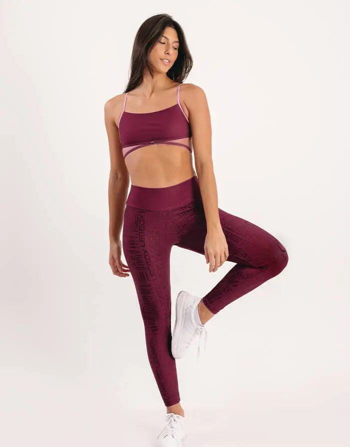 Calça Legging Cintura Alta Glow Bordô