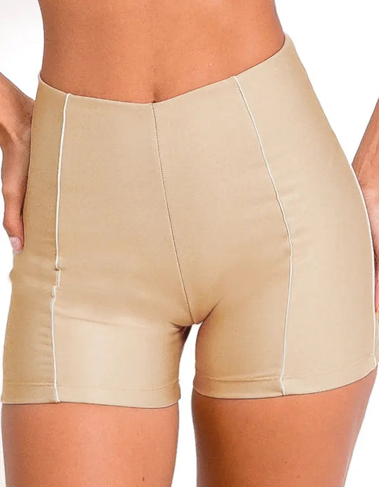 Short Fitness Feminino Friso Nude