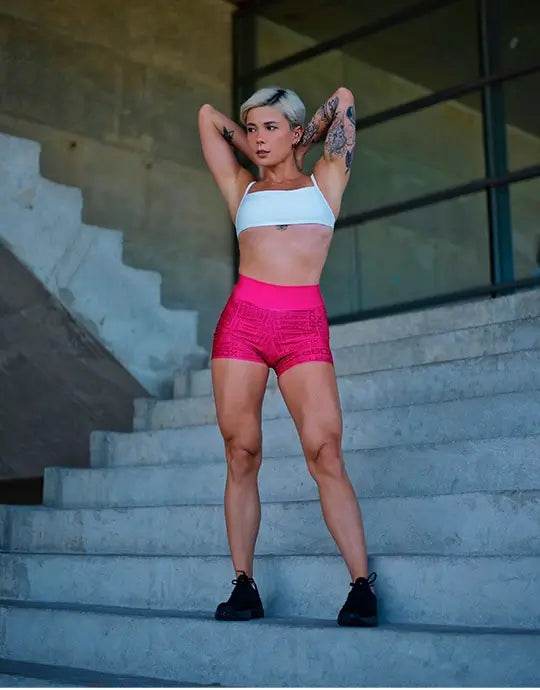 Short Fitness Feminino Glow Rosa