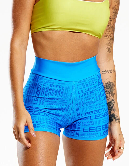 Short Fitness Feminino Glow Azul